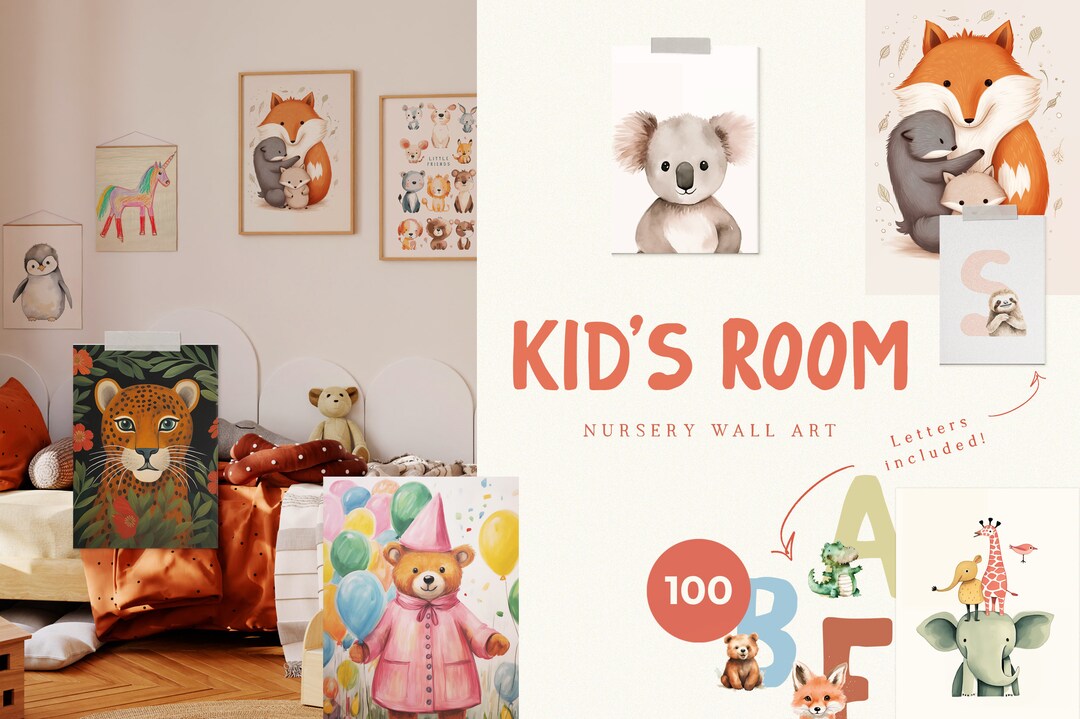 100+  Categories Kids Nursery Wall Prints Bundles