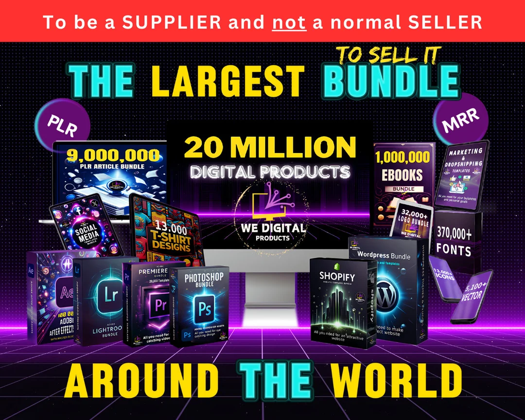 30000+ Digital Products Bundle Mega + Free Digital Product Bundle Selling Course + Canva PRO
